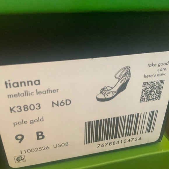 Kate Spade Tianna Espadrille Wedges Metallic Gold Leather Platform Sandals Pumps - Picture 13 of 16